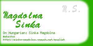 magdolna sinka business card